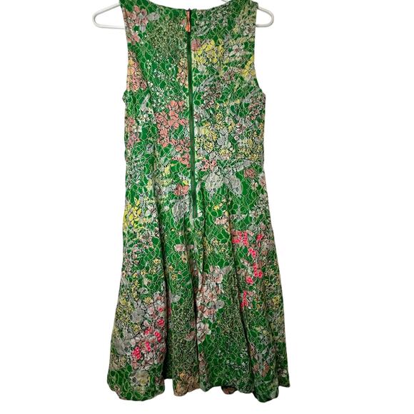 Anthropologie Maeve Verbena Green and Pink Floral Dress - Size 4 - Picture 4 of 16